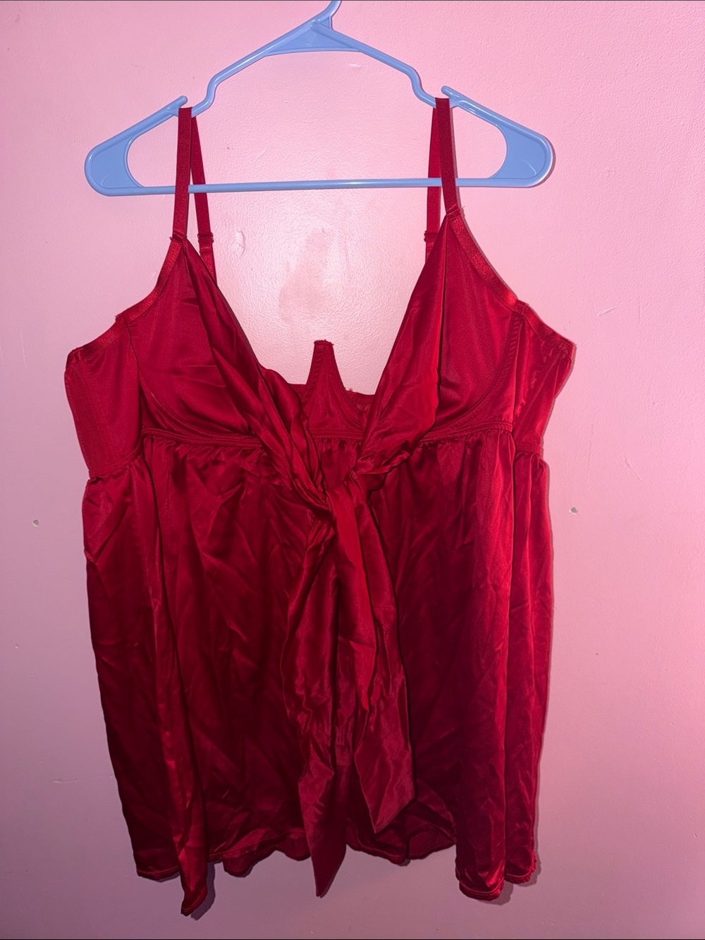 Red Satin Chemise Slip - Torrid Bow Nightgown